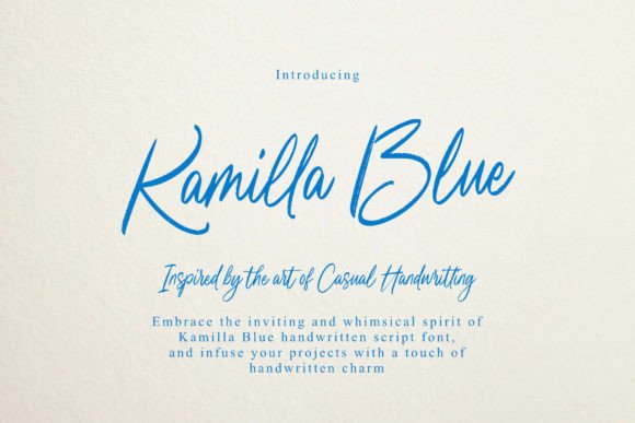 Kamilla Blue: A Hand-Crafted Script Typeface for Branding
