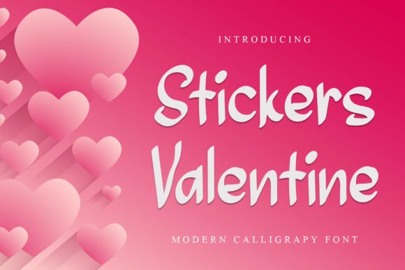 Stickers Valentine Font for Business